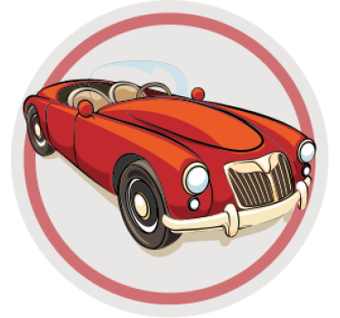 Posavasos frikis coche deportivo rojo vintage - TenVinilo
