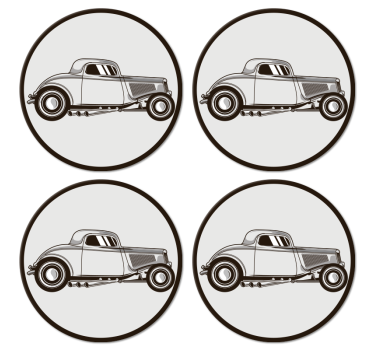Posavasos frikis silueta de coche clásico - TenVinilo