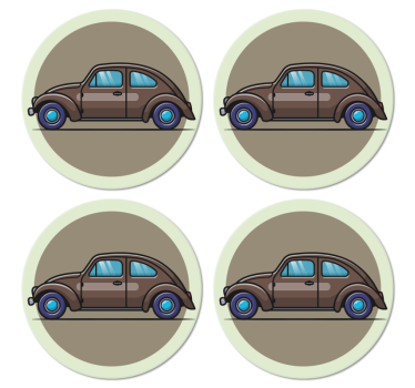 Posavasos vintage ilustración de coche clásico - TenVinilo