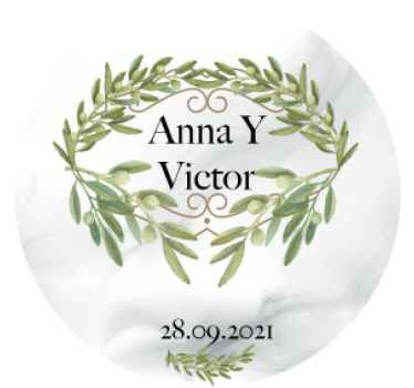 Posavasos boda emblema de rama de olivo - TenVinilo