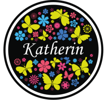 Posavasos personalizable mariposa floral - TenVinilo