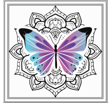 Posavasos mandala de mariposas coloridas - TenVinilo