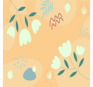 Posavasos moderno con patrones florales minimalistas - TenVinilo