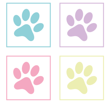Posavasos moderno huellas de patas coloridas - TenVinilo