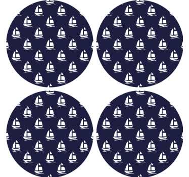 Posavasos cerveza diseño de veleros náuticos - TenVinilo