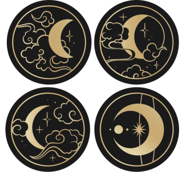 Posavasos frikis patrones celestiales de luna - TenVinilo
