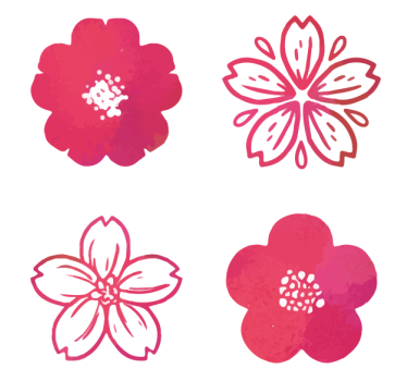 Posavasos moderno elementos florales rosados - TenVinilo