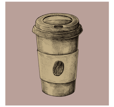 Posavasos vintage taza de café ilustrada - TenVinilo