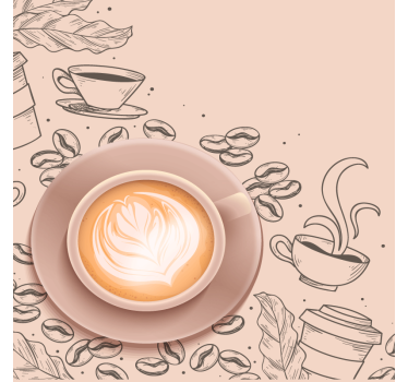 Posavasos moderno arte elegante de tazas de café - TenVinilo