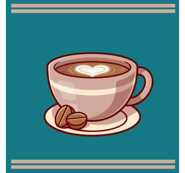 Posavasos moderno taza de café con corazón - TenVinilo