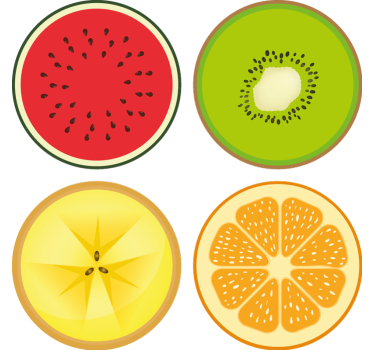 Posavasos moderno juego de posavasos en rodajas de fruta - TenVinilo