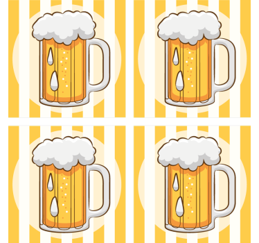 Posavasos cerveza taza de cerveza ilustrada - TenVinilo