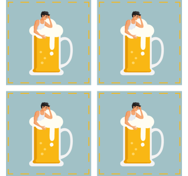 Posavasos cerveza ilustración de taza relajante - TenVinilo