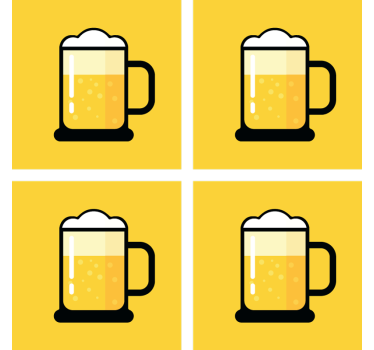 Posavasos cerveza ilustración de jarra amarilla - TenVinilo