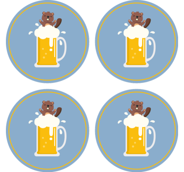 Posavasos cerveza taza castor alegre - TenVinilo