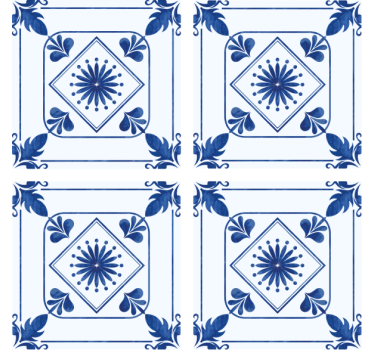 Posavasos azulejo arreglo floral elaborado - TenVinilo