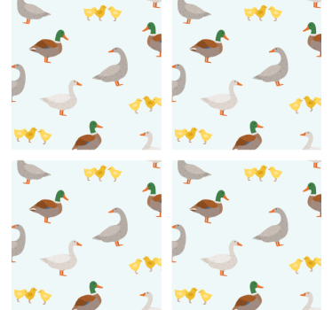 Posavasos personalizable patrones de patos caprichosos - TenVinilo
