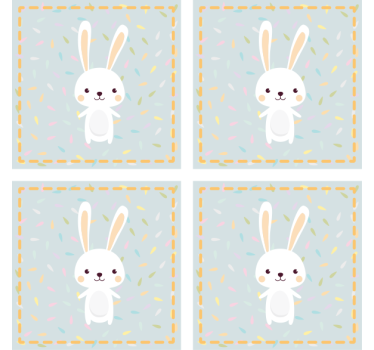 Posavasos frikis personaje de conejito kawaii - TenVinilo