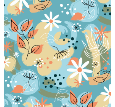 Posavasos moderno fondo de motivo floral - TenVinilo