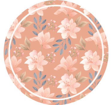 Posavasos moderno patrón floral con hojas - TenVinilo