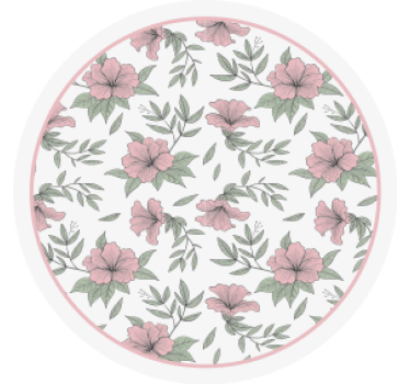 Posavasos redondo con patrón floral - TenVinilo