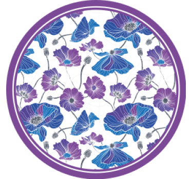 Posavasos moderno con motivo floral y acentos morados - TenVinilo