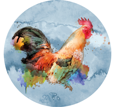 Posavasos frikis ilustración de gallo vibrante - TenVinilo