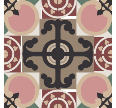 Posavasos azulejo con patrones geométricos intrincados - TenVinilo