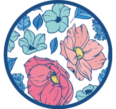 Posavasos moderno círculo de patrón floral - TenVinilo