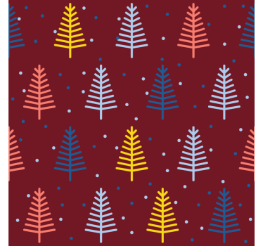 Posavasos navideño patrón de Árbol colorido - TenVinilo