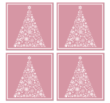 Posavasos navidad árbol festivo en rosa - TenVinilo