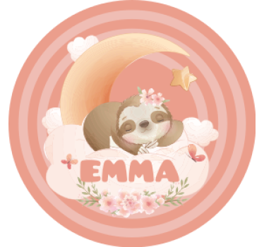Posavasos personalizable perezoso luna floral - TenVinilo