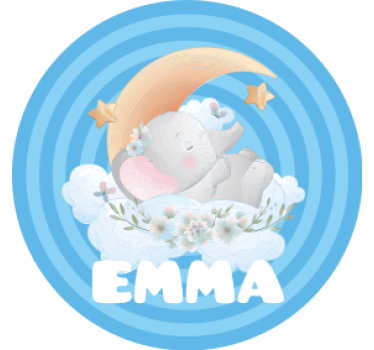 Posavasos personalizable elefante luna estrellas - TenVinilo