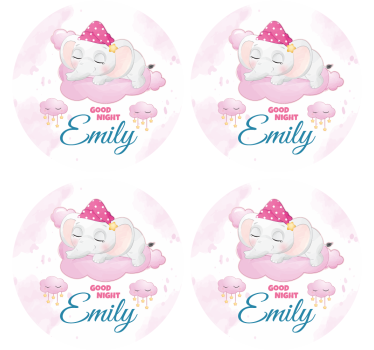Posavasos personalizable diseño elefante dormilón - TenVinilo