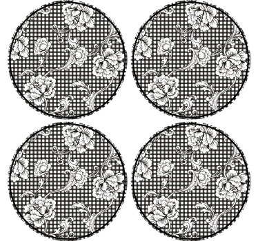 Posavasos patrón gingham floral - TenVinilo