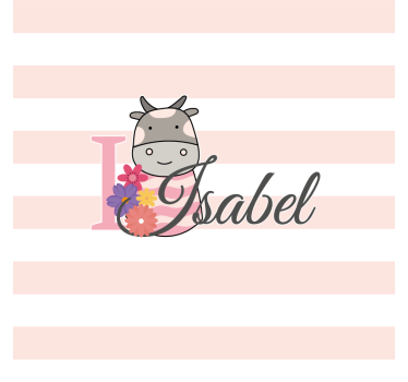 Posavasos personalizable diseño de vaca floral personalizado - TenVinilo