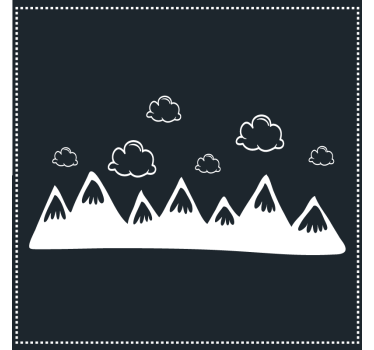 Posavasos silueta de montaña con nubes - TenVinilo