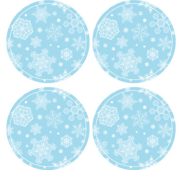 Posavasos navideño círculo de copos de nieve - TenVinilo