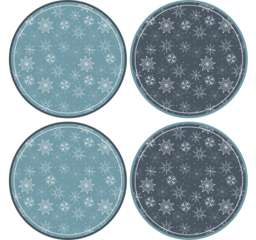 Posavasos navideño platos con motivos de copos de nieve - TenVinilo