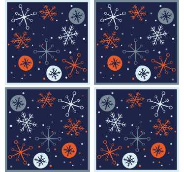 Posavasos navideño diseño de copos de nieve - TenVinilo