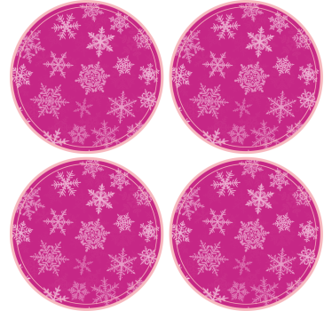 Posavasos navideño bandeja circular con copos de nieve - TenVinilo