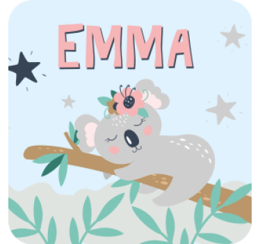 Posavasos personalizable ilustración de koala lindo - TenVinilo