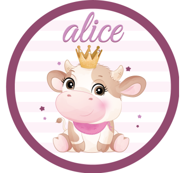 Posavasos personalizable personaje de vaca adorable - TenVinilo