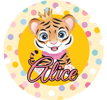 Posavasos personalizable tigre coronado - TenVinilo