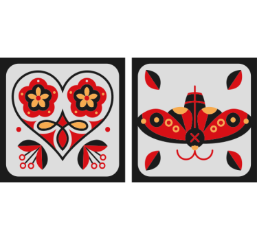 Posavasos frikis motivos de corazón y mariposa - TenVinilo