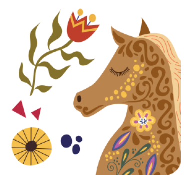 Posavasos frikis perfil de caballo estilizado - TenVinilo