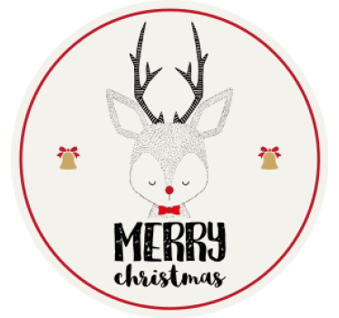 Posavasos navideño reno con cascabeles - TenVinilo