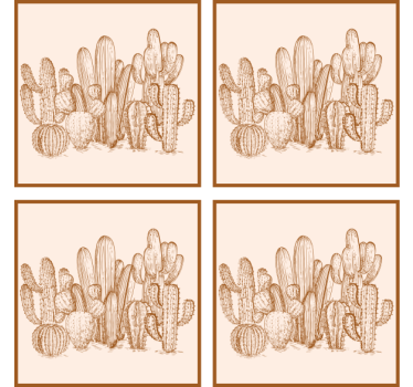 Posavasos ilustración de variedades de cactus - TenVinilo