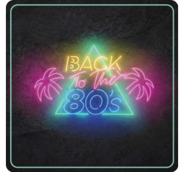 Posavasos vintage neón retro de los 80 - TenVinilo