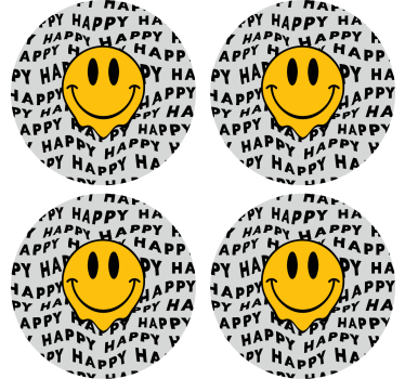 Posavasos con frases cara sonriente con felicidad - TenVinilo